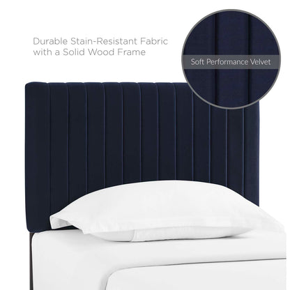 Keira Twin Performance Velvet Headboard, Velvet Fabric, Navy Blue, 17771