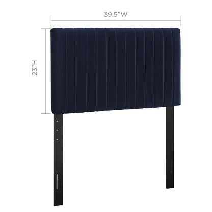 Keira Twin Performance Velvet Headboard, Velvet Fabric, Navy Blue, 17771