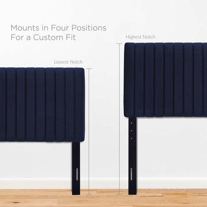 Keira Twin Performance Velvet Headboard, Velvet Fabric, Navy Blue, 17771