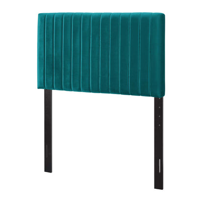 Keira Twin Performance Velvet Headboard, Velvet Fabric, Aqua Blue, 17772