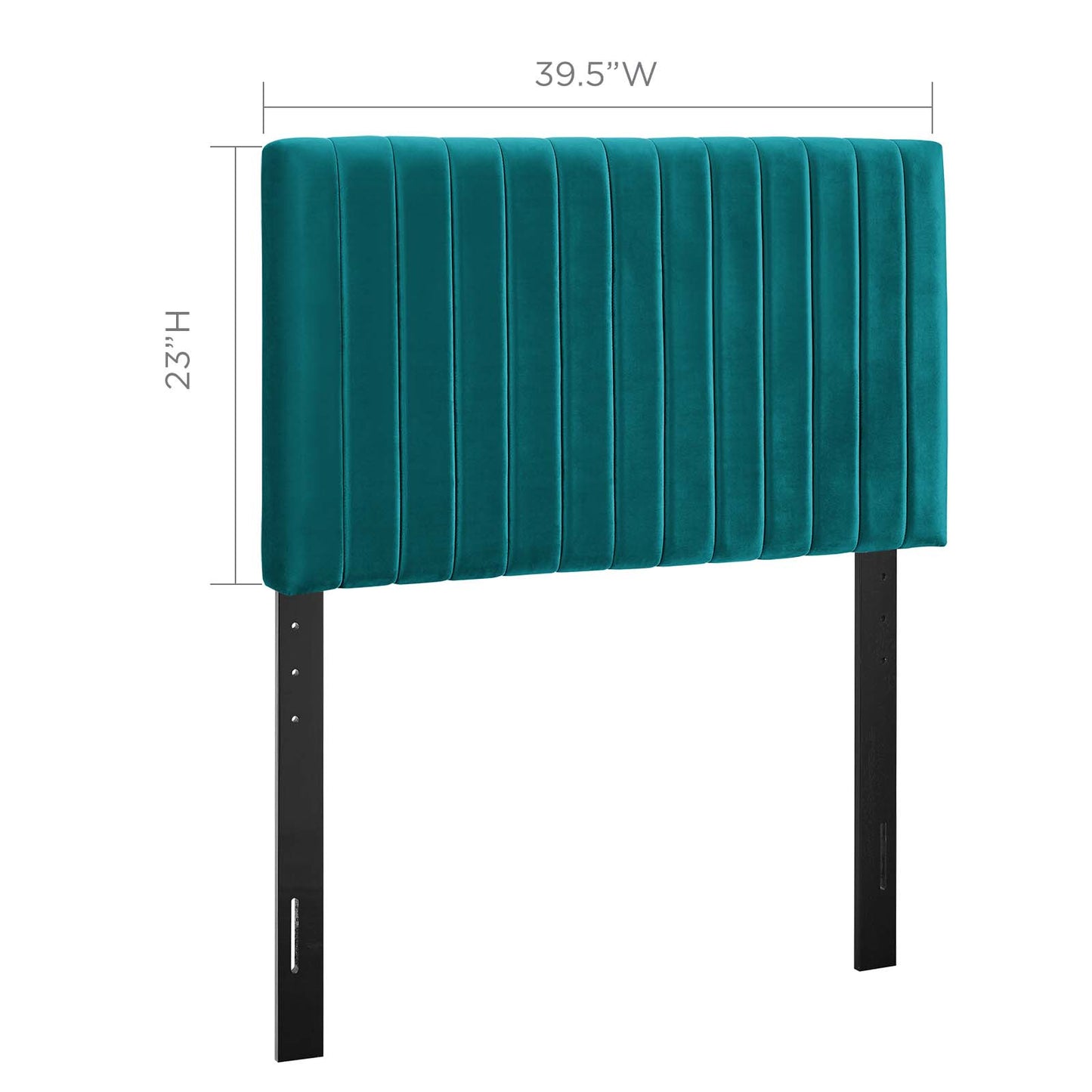Keira Twin Performance Velvet Headboard, Velvet Fabric, Aqua Blue, 17772