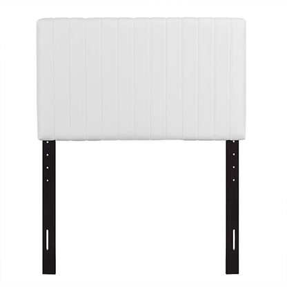 Keira Twin Faux Leather Headboard, Faux Vinyl Leather, White, 17773