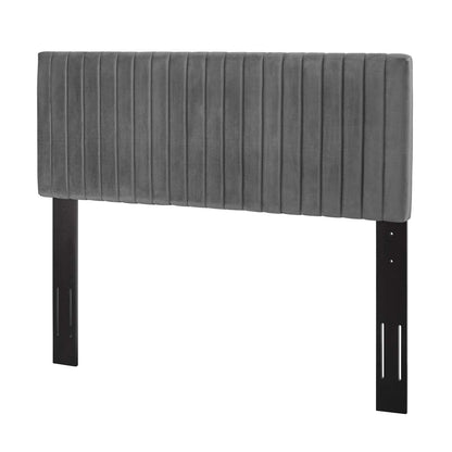 Keira Full/Queen Performance Velvet Headboard, Velvet Fabric, Grey Gray, 17775