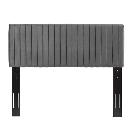 Keira Full/Queen Performance Velvet Headboard, Velvet Fabric, Grey Gray, 17775