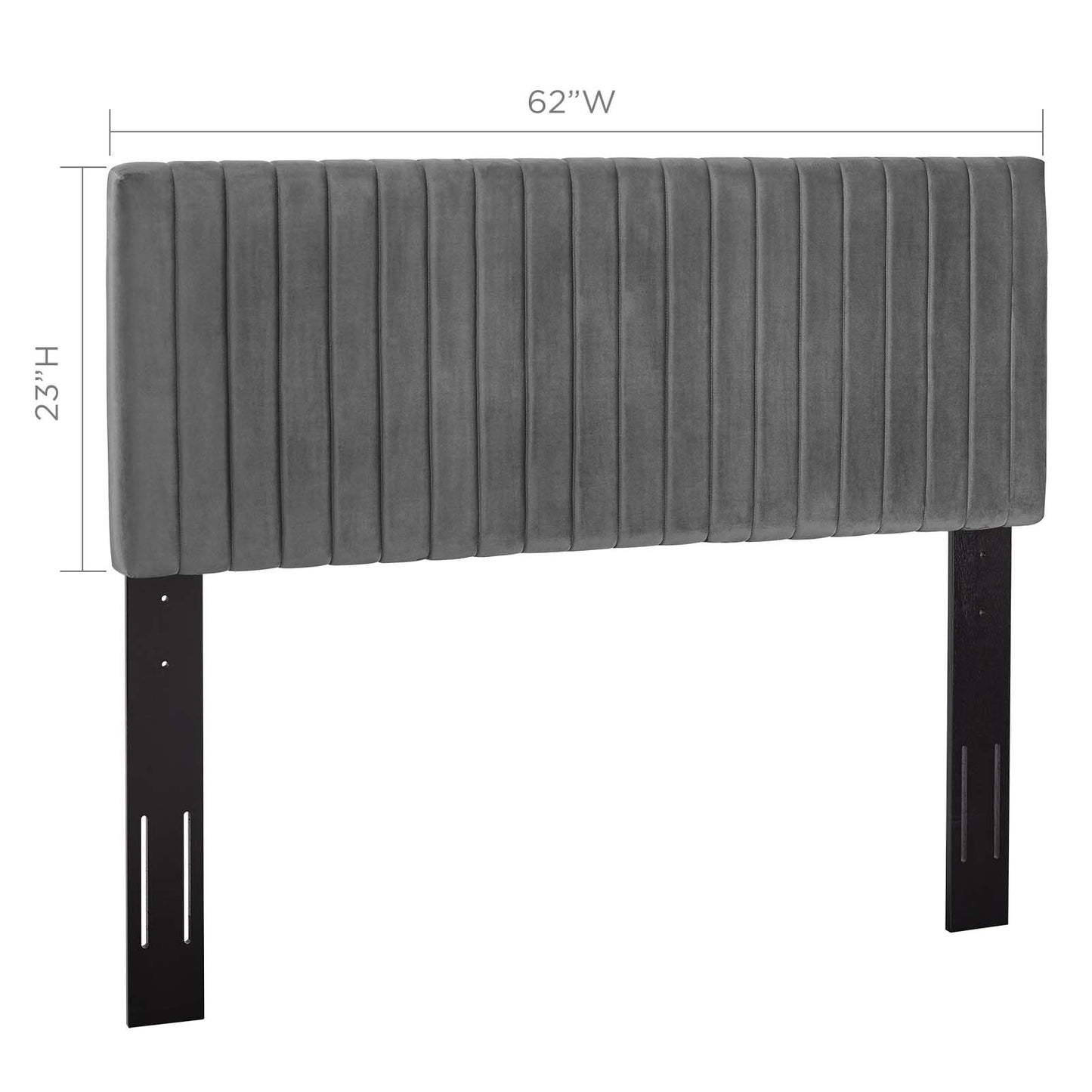 Keira Full/Queen Performance Velvet Headboard, Velvet Fabric, Grey Gray, 17775