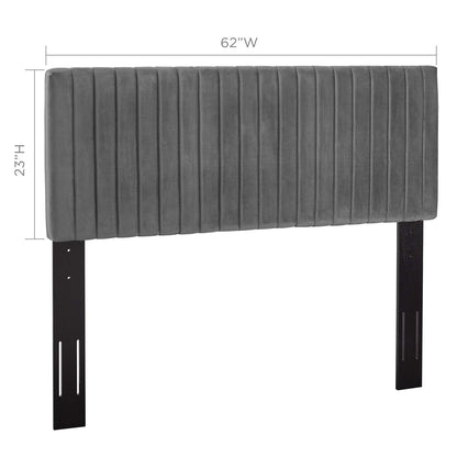 Keira Full/Queen Performance Velvet Headboard, Velvet Fabric, Grey Gray, 17775