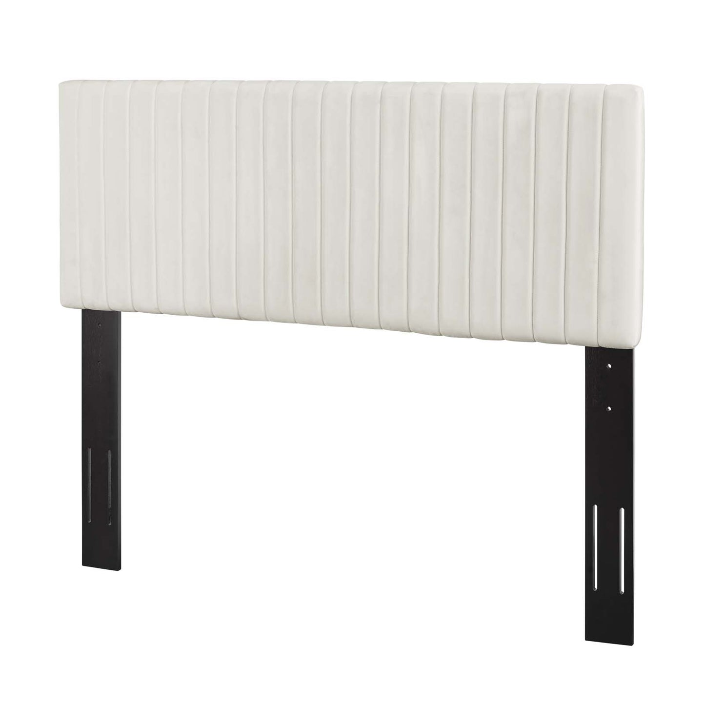 Keira Full/Queen Performance Velvet Headboard, Velvet Fabric, Ivory White, 17776