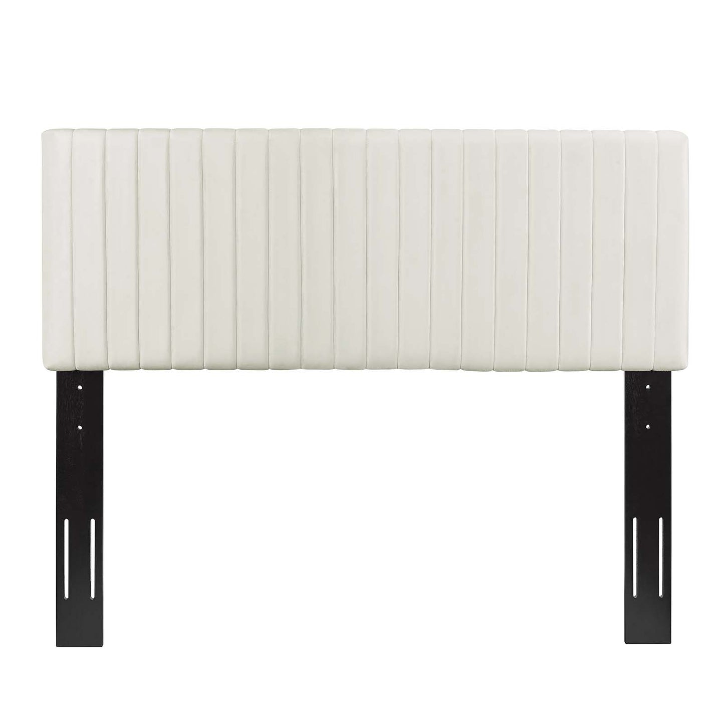 Keira Full/Queen Performance Velvet Headboard, Velvet Fabric, Ivory White, 17776