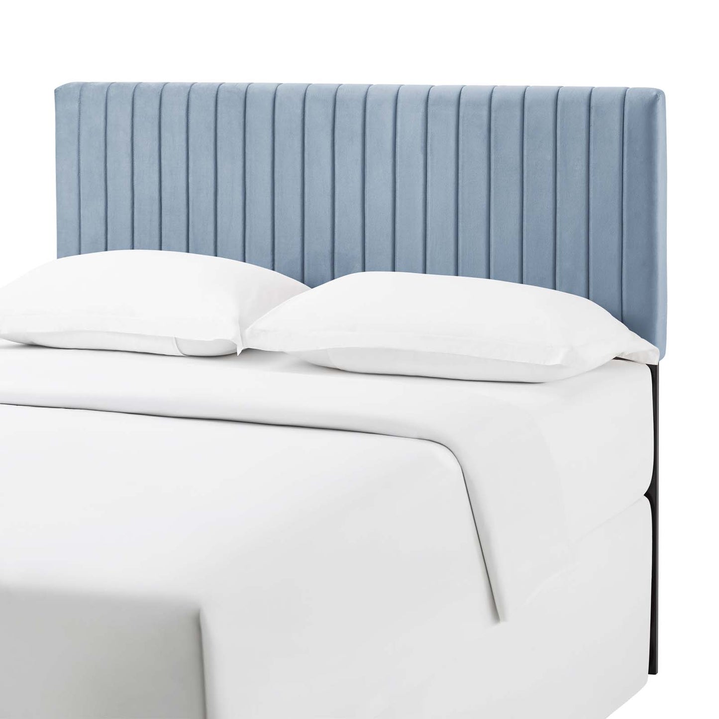Keira Full/Queen Performance Velvet Headboard, Velvet Fabric, Light Blue, 17777