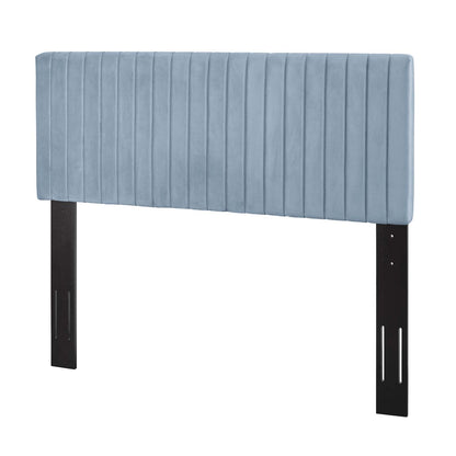 Keira Full/Queen Performance Velvet Headboard, Velvet Fabric, Light Blue, 17777