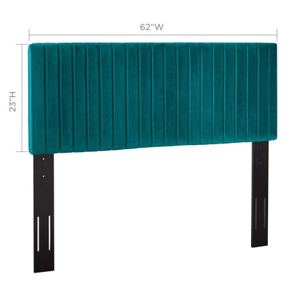 Keira Full/Queen Performance Velvet Headboard, Velvet Fabric, Aqua Blue, 17779