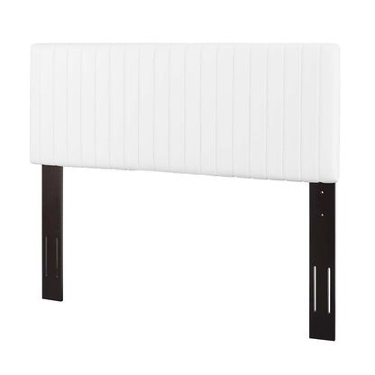Keira Full/Queen Faux Leather Headboard, Faux Vinyl Leather, White, 17780