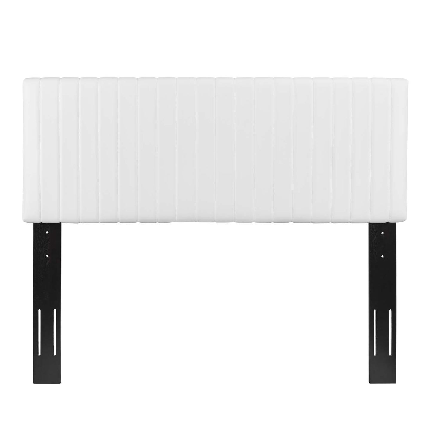Keira Full/Queen Faux Leather Headboard, Faux Vinyl Leather, White, 17780