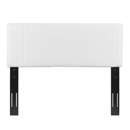 Keira Full/Queen Faux Leather Headboard, Faux Vinyl Leather, White, 17780