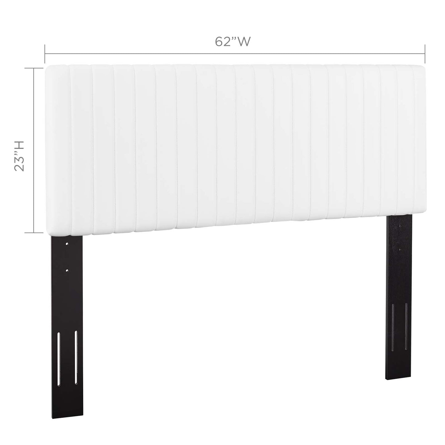 Keira Full/Queen Faux Leather Headboard, Faux Vinyl Leather, White, 17780