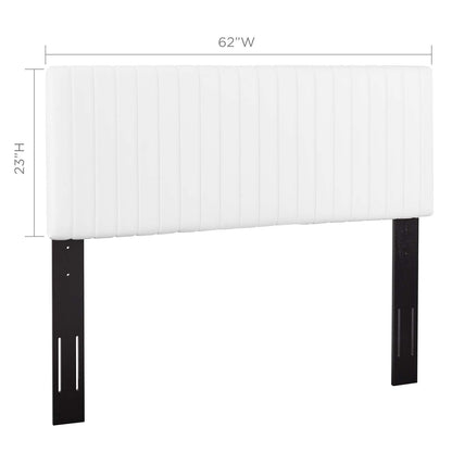 Keira Full/Queen Faux Leather Headboard, Faux Vinyl Leather, White, 17780