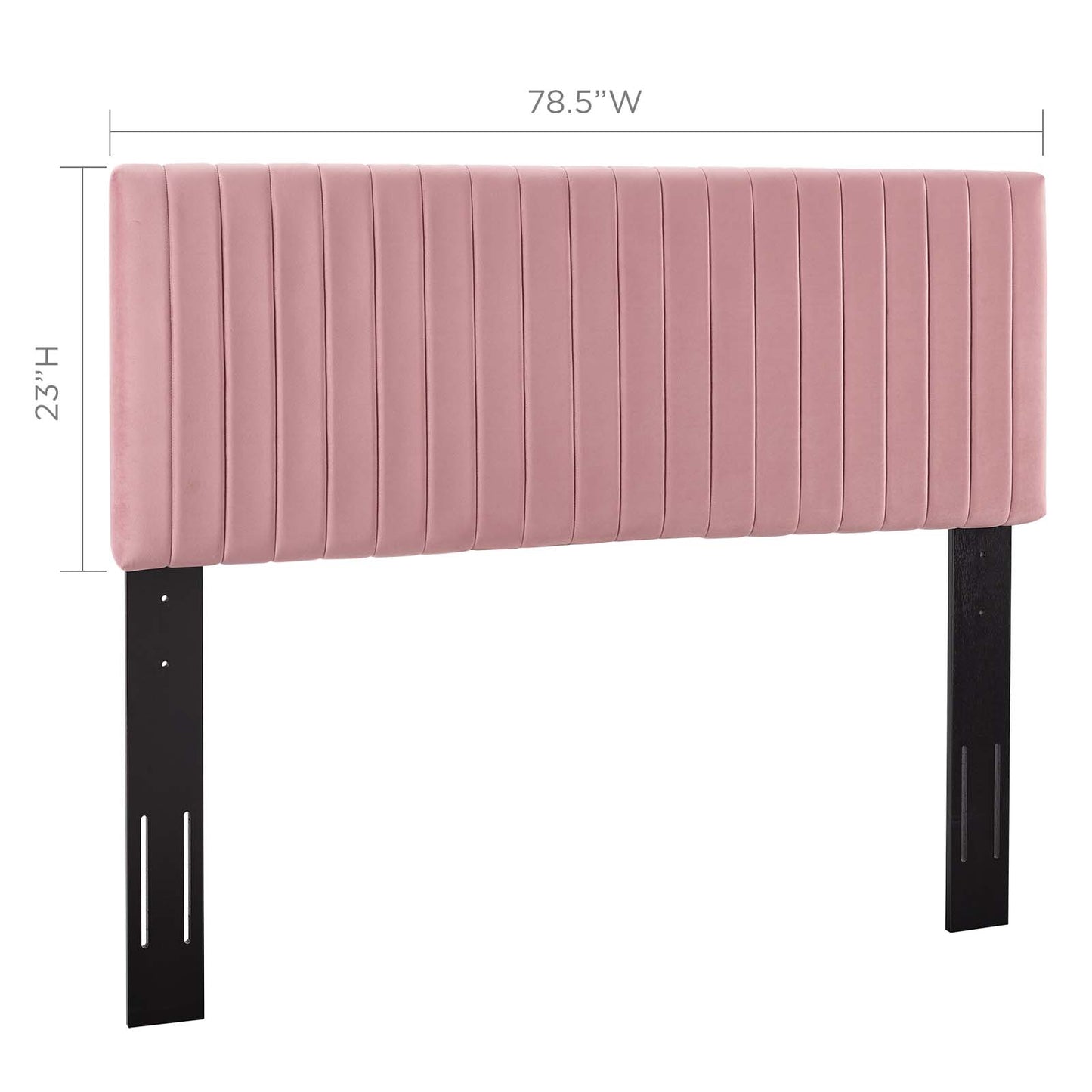 Keira King/California King Performance Velvet Headboard, Velvet Fabric, Pink, 17781
