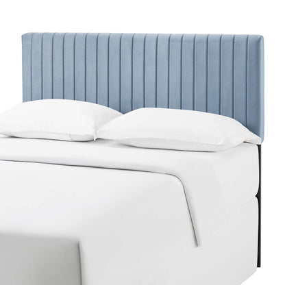 Keira King/California King Performance Velvet Headboard, Velvet Fabric, Light Blue, 17784
