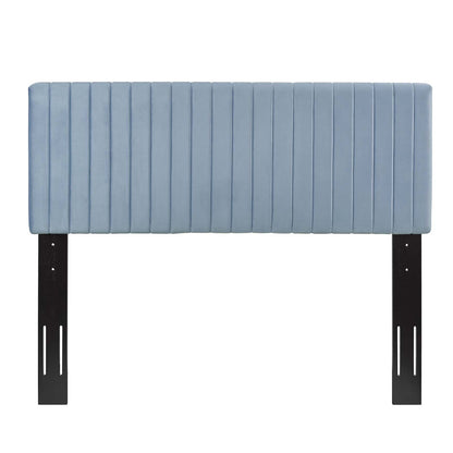 Keira King/California King Performance Velvet Headboard, Velvet Fabric, Light Blue, 17784
