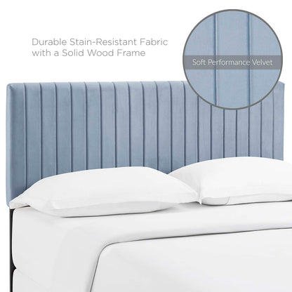 Keira King/California King Performance Velvet Headboard, Velvet Fabric, Light Blue, 17784