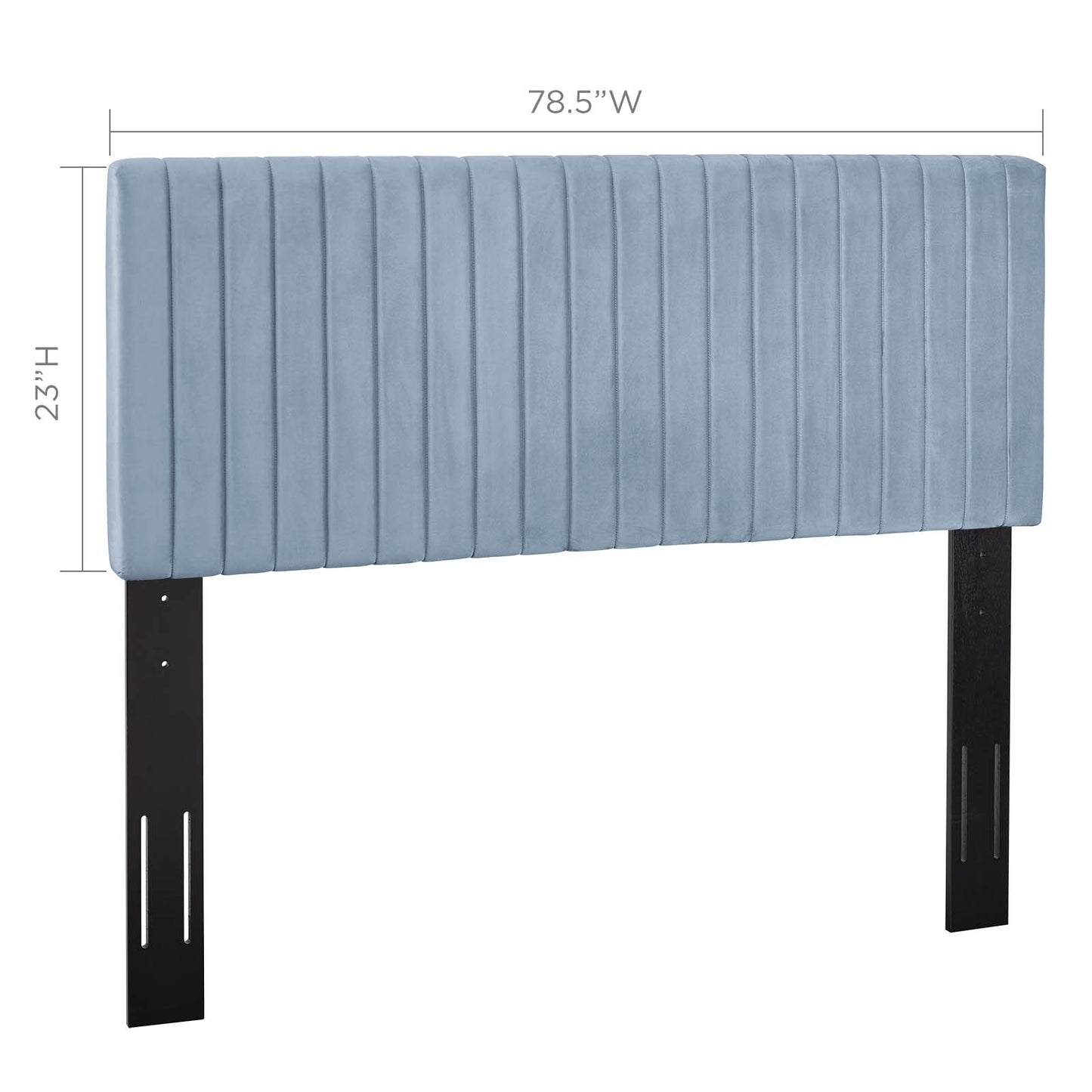 Keira King/California King Performance Velvet Headboard, Velvet Fabric, Light Blue, 17784