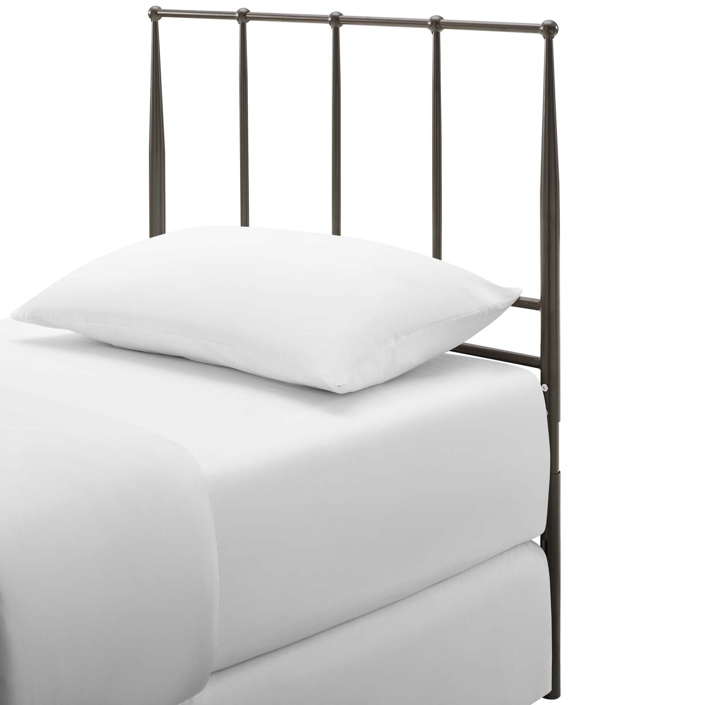 Kiana Twin Metal Stainless Steel Headboard, Stainless Steel Metal, Brown, 17787
