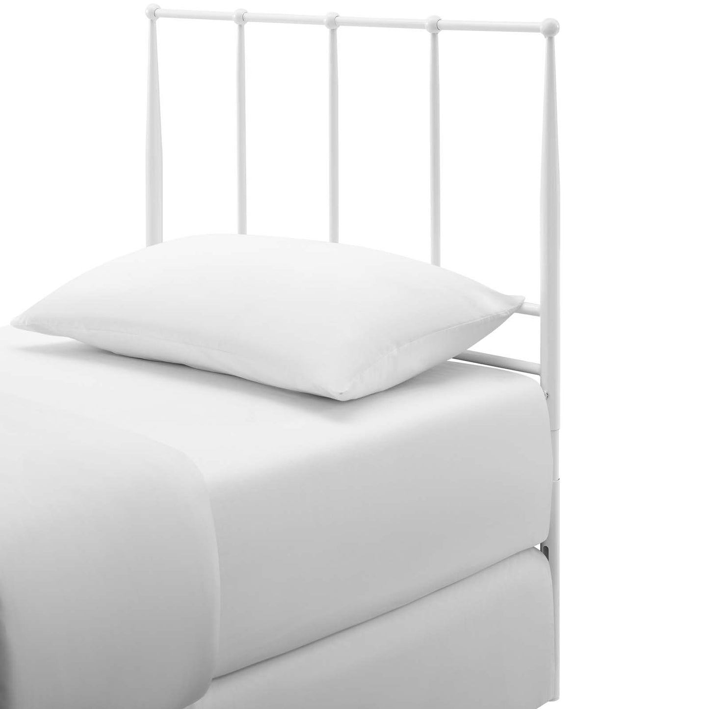 Kiana Twin Metal Stainless Steel Headboard, Stainless Steel Metal, White, 17789