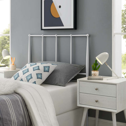 Kiana Twin Metal Stainless Steel Headboard, Stainless Steel Metal, White, 17789