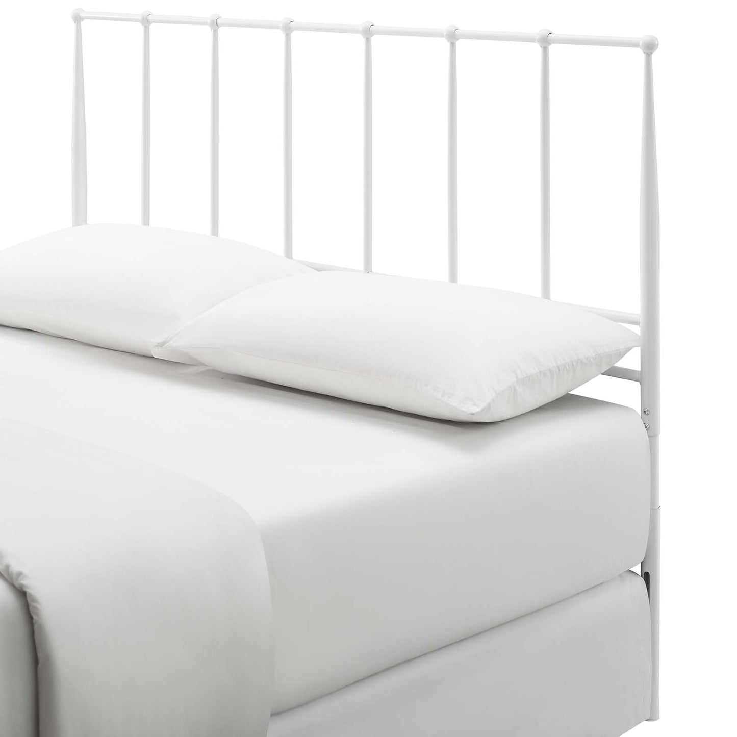 Kiana Queen Metal Stainless Steel Headboard, Stainless Steel Metal, White, 17795