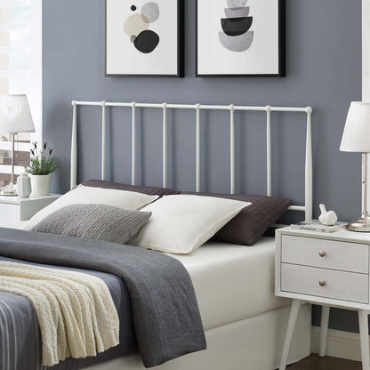 Kiana Queen Metal Stainless Steel Headboard, Stainless Steel Metal, White, 17795