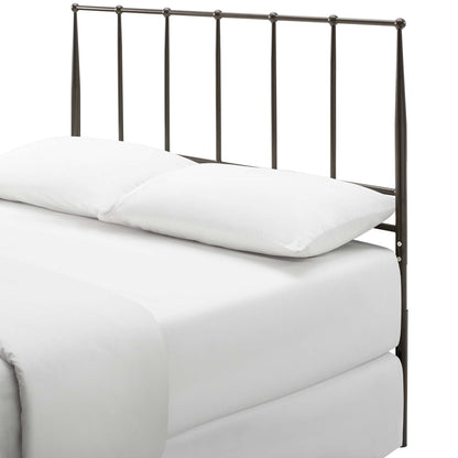 Kiana King Metal Stainless Steel Headboard, Stainless Steel Metal, Brown, 17796