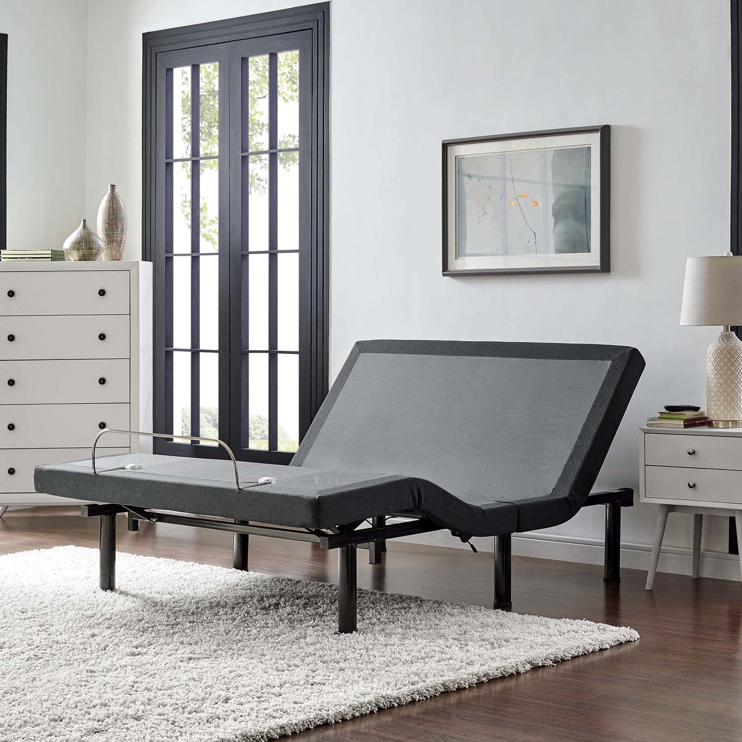 Transform Adjustable Queen Wireless Remote Bed Base, Fabric, Grey Gray, 17800
