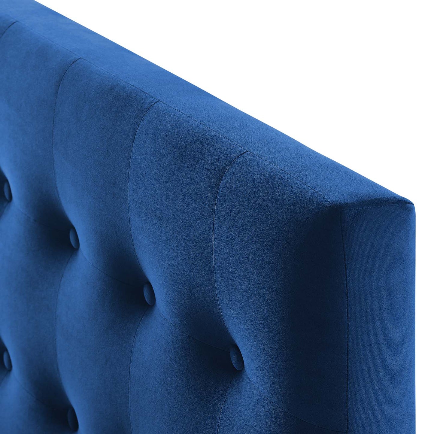 Emily Twin Biscuit Tufted Performance Velvet Headboard, Velvet Fabric, Navy Blue, 17910