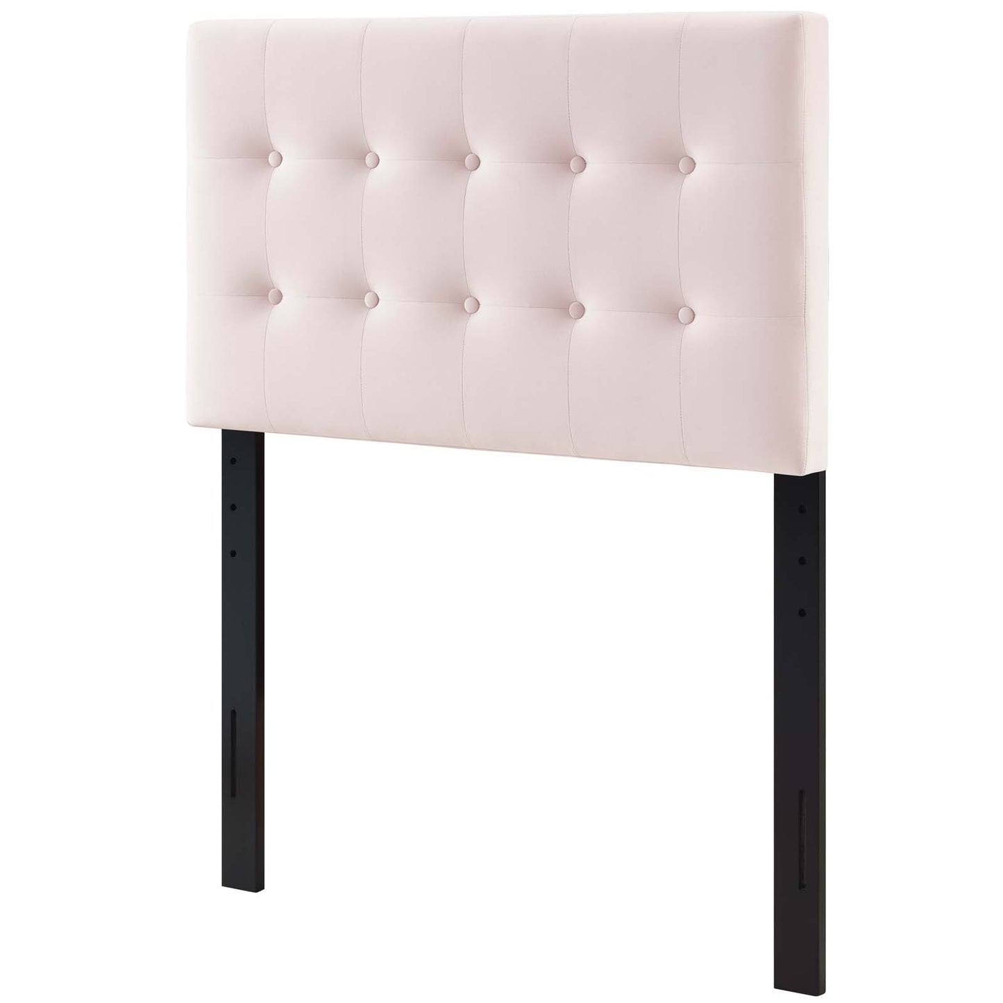 Emily Twin Biscuit Tufted Performance Velvet Headboard, Velvet Fabric, Pink, 17911