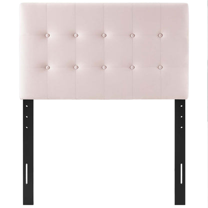 Emily Twin Biscuit Tufted Performance Velvet Headboard, Velvet Fabric, Pink, 17911