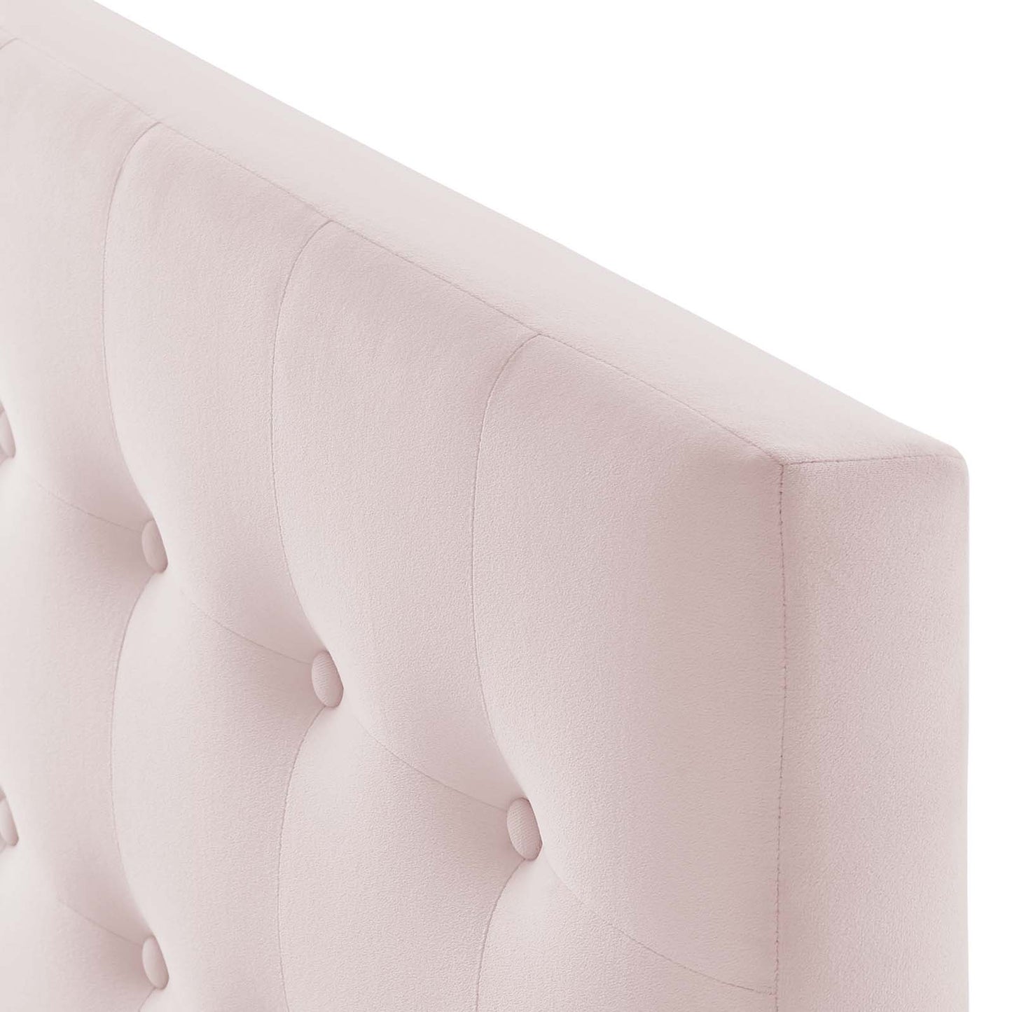 Emily Twin Biscuit Tufted Performance Velvet Headboard, Velvet Fabric, Pink, 17911