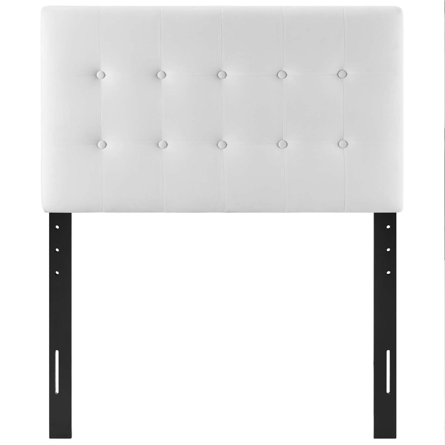 Emily Twin Biscuit Tufted Performance Velvet Headboard, Velvet Fabric, White, 17912
