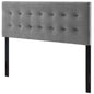 Emily Queen Biscuit Tufted Performance Velvet Headboard, Velvet Fabric, Grey Gray, 17918