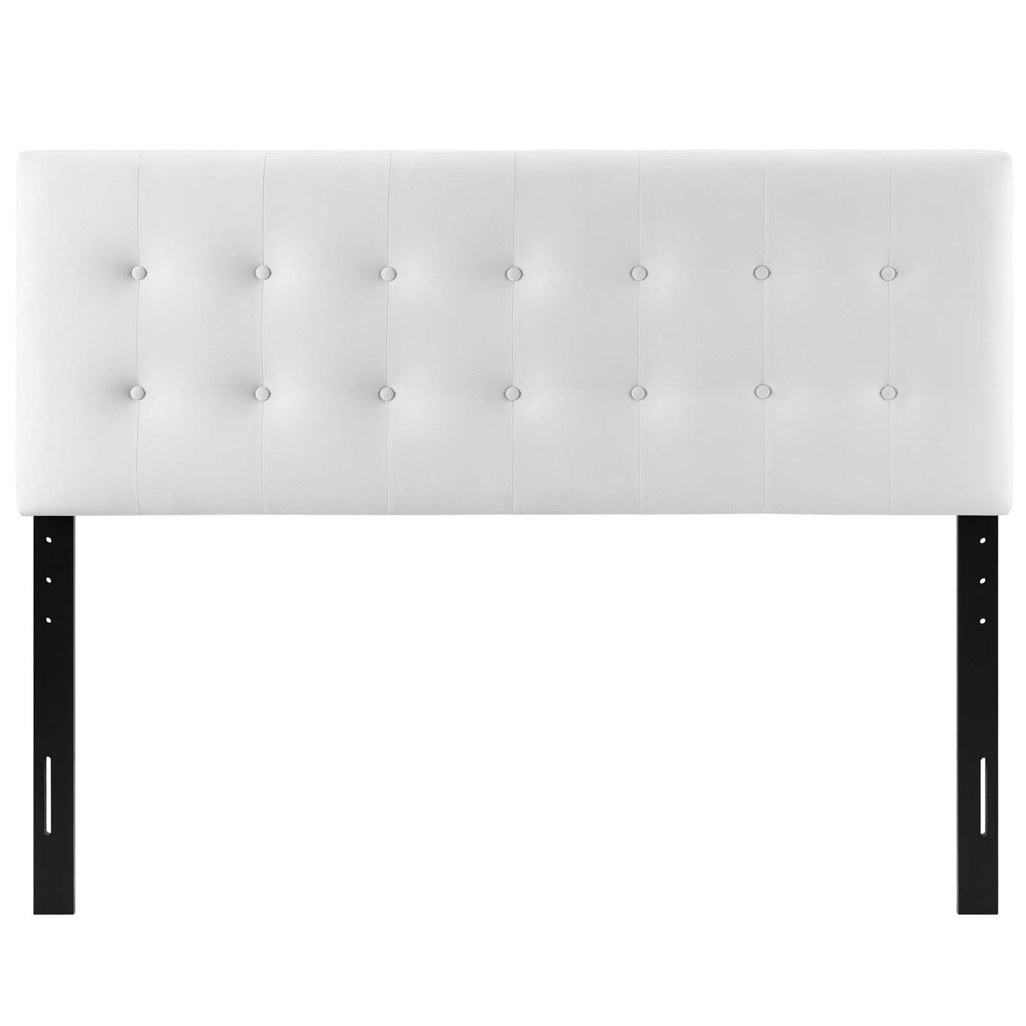 Emily Queen Biscuit Tufted Performance Velvet Headboard, Velvet Fabric, White, 17922