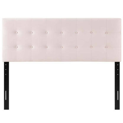 Emily King Biscuit Tufted Performance Velvet Headboard, Velvet Fabric, Pink, 17926