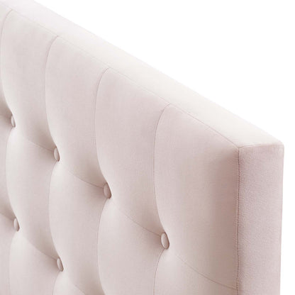 Emily King Biscuit Tufted Performance Velvet Headboard, Velvet Fabric, Pink, 17926