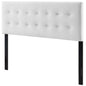Emily King Biscuit Tufted Performance Velvet Headboard, Velvet Fabric, White, 17927