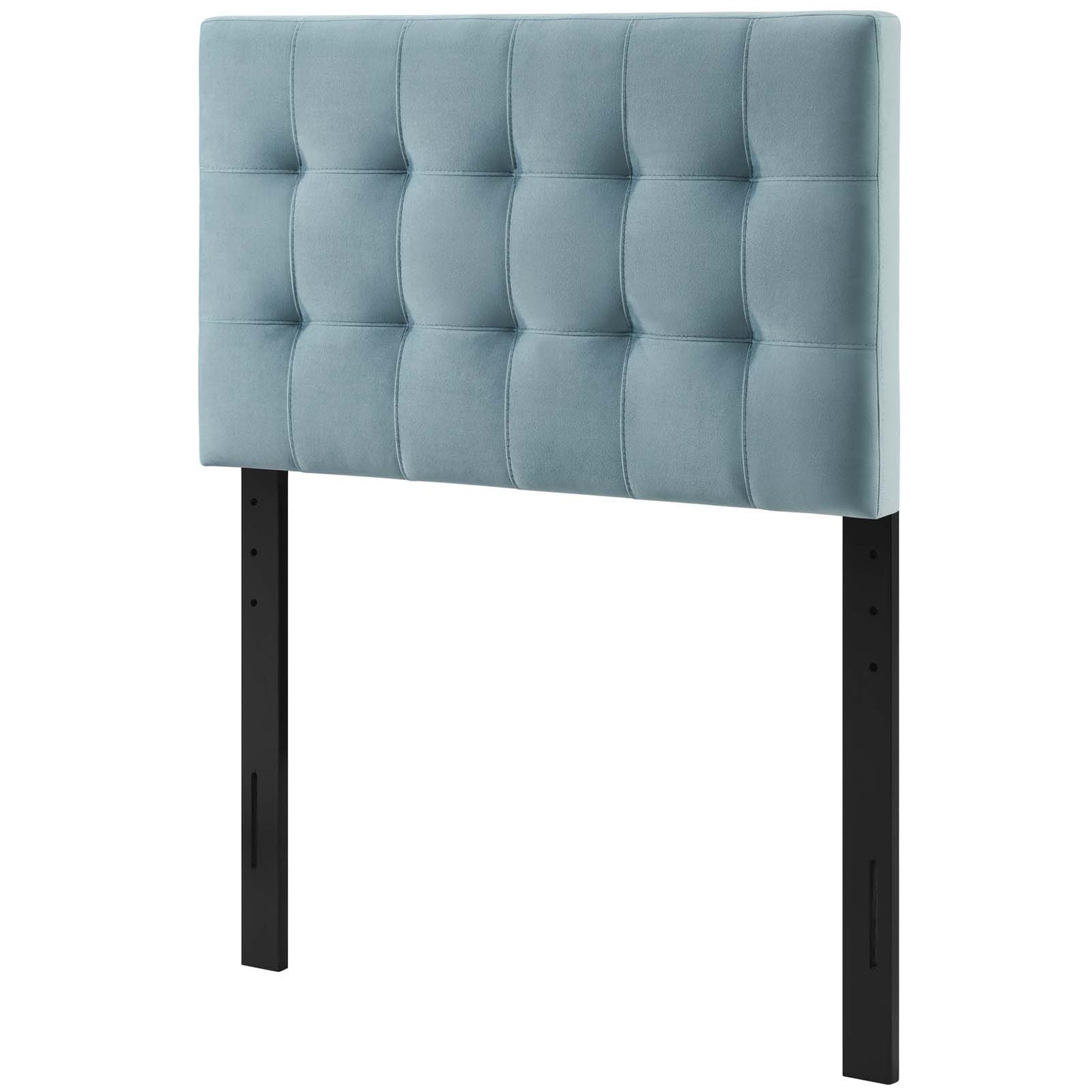 Lily Biscuit Tufted Twin Performance Velvet Headboard, Velvet Fabric, Light Blue, 17929