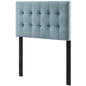 Lily Biscuit Tufted Twin Performance Velvet Headboard, Velvet Fabric, Light Blue, 17929