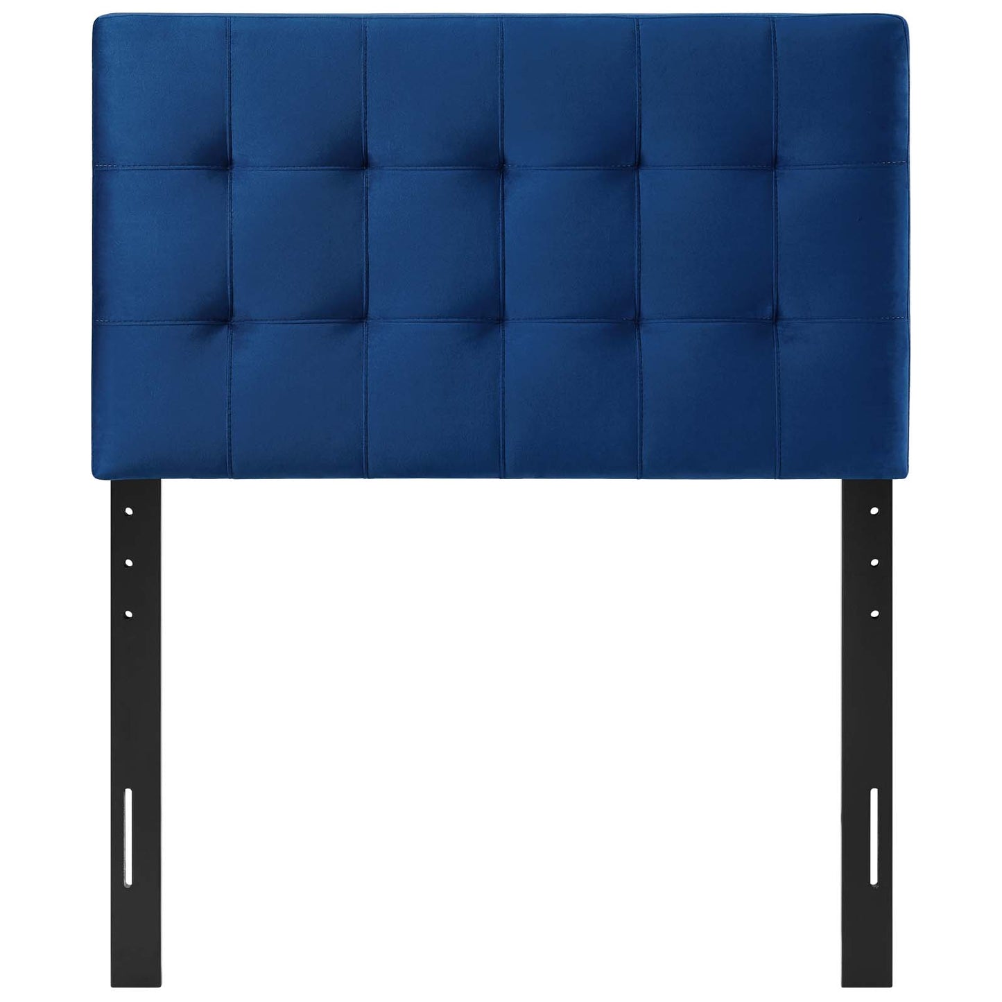 Lily Biscuit Tufted Twin Performance Velvet Headboard, Velvet Fabric, Navy Blue, 17930