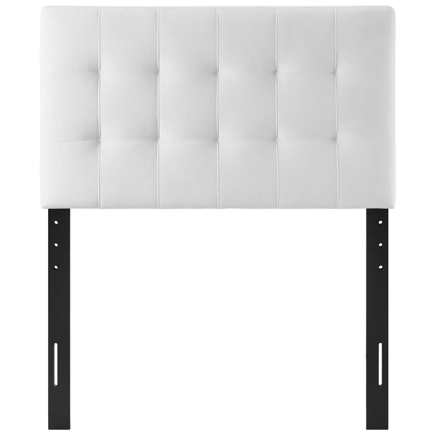 Lily Biscuit Tufted Twin Performance Velvet Headboard, Velvet Fabric, White, 17932