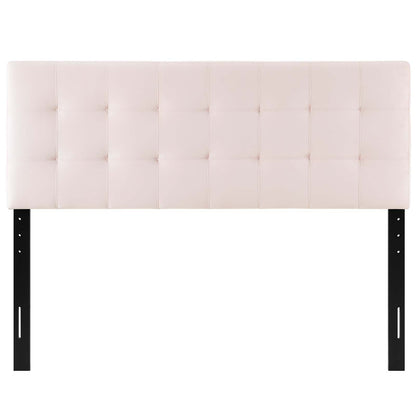 Lily Biscuit Tufted Full Performance Velvet Headboard, Velvet Fabric, Pink, 17936