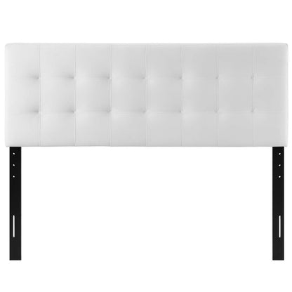 Lily Biscuit Tufted Full Performance Velvet Headboard, Velvet Fabric, White, 17937
