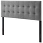 Lily Queen Biscuit Tufted Performance Velvet Headboard, Velvet Fabric, Grey Gray, 17938