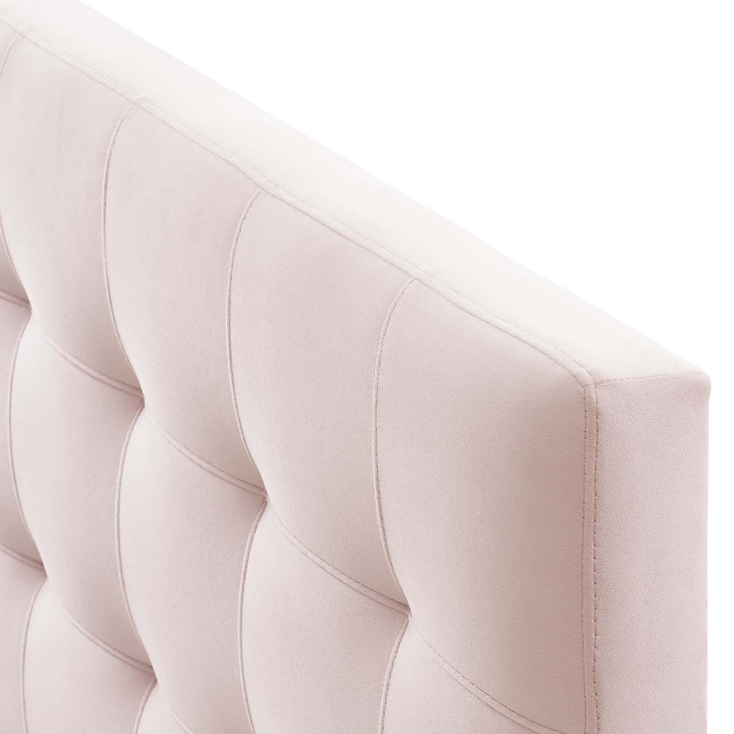 Lily Queen Biscuit Tufted Performance Velvet Headboard, Velvet Fabric, Pink, 17941